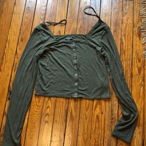 Wild Fable moss green square neck long sleeve